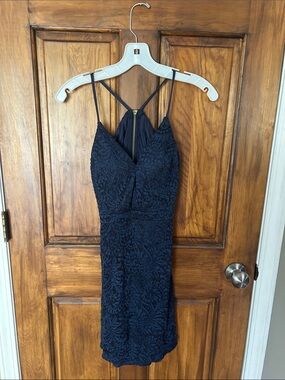 Emerald Sundae Dark Navy Lace Mini with Strappy Back
